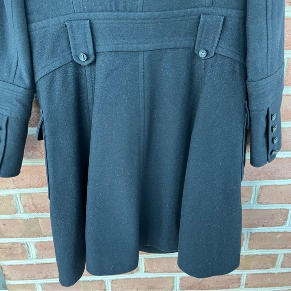 Black double breasted wool blend pea coat size 14. Laundry by design - Picture 11 of 14